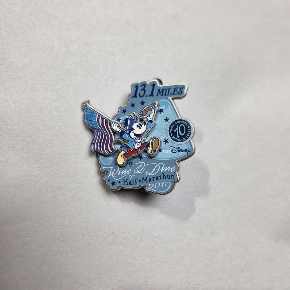 Disney Pin Unisex OS Blue Wine & Dine Half Marathon 2019 Mickey 10th Anniversary